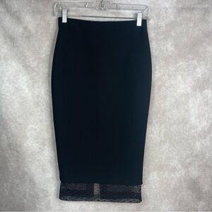 Victoria BeckhamLace Trim Detail Pencil Skirt In Black Women's Size US 6